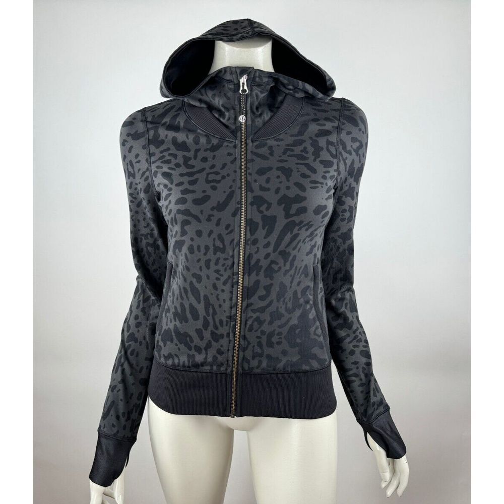 Lululemon Namaskar Hoodie Women 2 EUC Long Sleeve Full Zip Stretch Jacket Animal